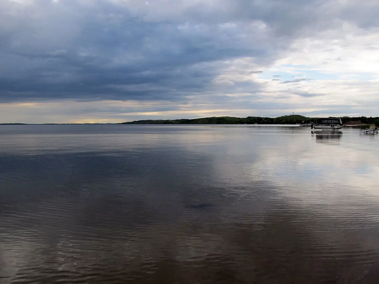 Calm waters on the lake at dusk, 2013